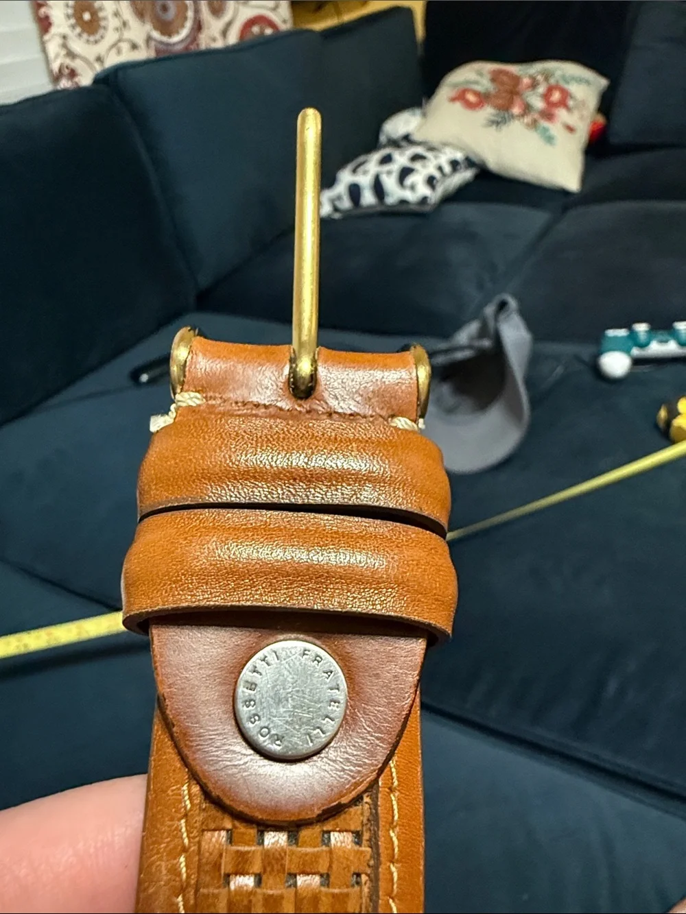 Allen Edmonds Braided Cognac Leather Belt with replacement buckle see pictures!